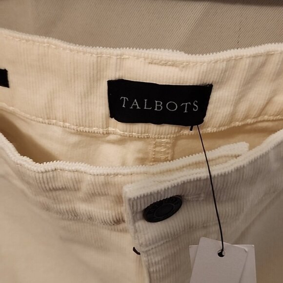 Talbots Corduroy Straight Leg Pant sz 16 Cream - Picture 2 of 7